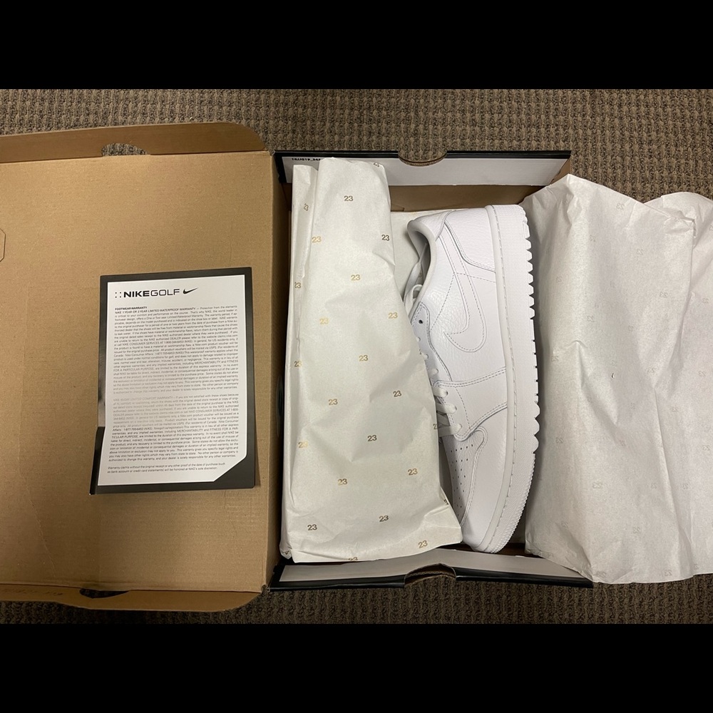 Nike Air Jordan 1 Low G Golf “Triple White” Men’s Size 13 BRAND NEW